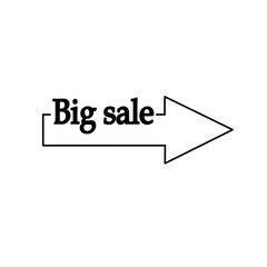 Big sale icon arrow pointer illustration line
