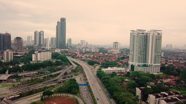 Johor Bahru city aerial view, Malaysia
