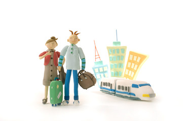 夫婦　カップル　新婚　新婚旅　 ハネムーン　旅行　旅　クラフト　オブジェ　クレージュ　立体オブジェ　ポートレイト　記念写真