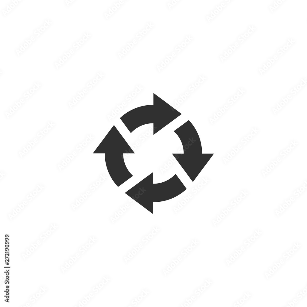 Poster Rotation icon vector. Repeat or reload symbol icon illustration. . Rotate arrow logo design inspiration
