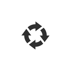 Rotation icon vector. Repeat or reload symbol icon illustration. . Rotate arrow logo design inspiration