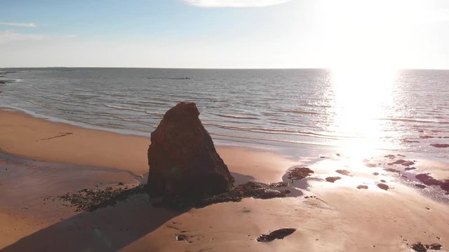Aerial Drone footage of beautiful and clean beach of Batu Luang, Kuala Penyu, Sabah, Malaysia