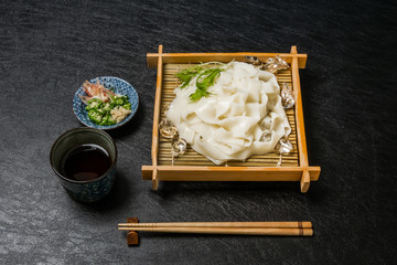 Fototapeta na wymiar おきりこみうどん　homemade noodles of Japan(udon)