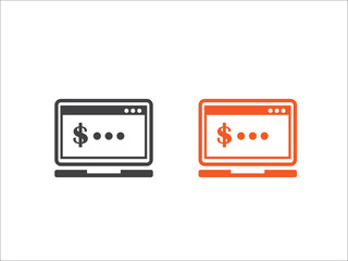 Obraz premium internet banking icon vector isolated on white background.