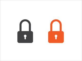 Lock Icon Vector isolated on white background