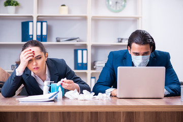 Two employees suffering at workplace 