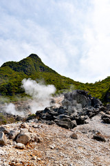 Owakudani, which means great bubbling valley, in Hakone, Japan