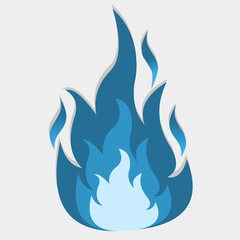 blue fire icon isolated vector illustration
