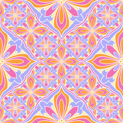 Seamless pattern mosaic oriental. Traditional antique ornament morocco and arabian. Geometry oriental ethnic tile.