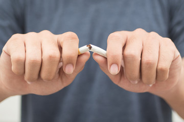 man quit smoking, smoking ban concept