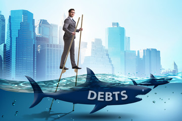 Businessman successfully dealing with loans and debts