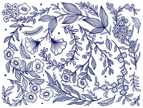 Floral Stencils Art Stock Illustration - Download Image Now