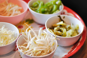 vegetable and pickled vegetable, preserved vegetable dish