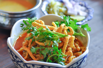 noodles, Thai noodles or Khao soi