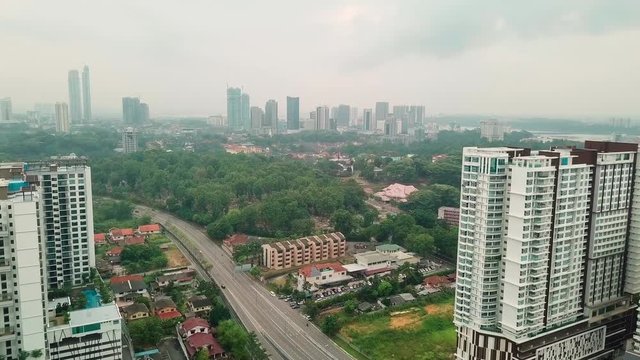 Johor Bahru city aerial view, Malaysia