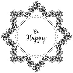 Vector illustration decoration be happy with various beautiful flower frame