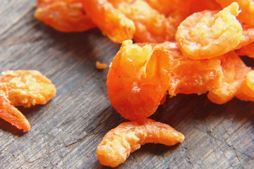 heap of dried shrimp fish