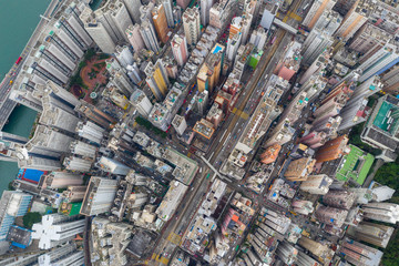 Top view of hong Kong city