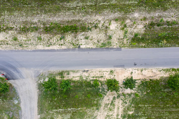 asphalt road, view from above