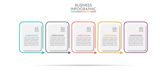 Business data visualization. timeline infographic icons designed for abstract background template with 5 options.