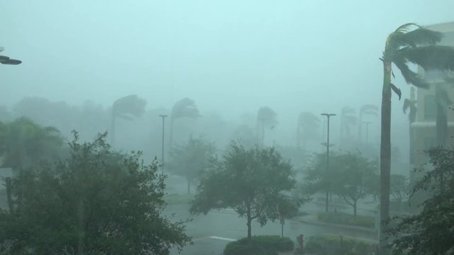 Hurricane Irma Powerful Eye Wall Wind And Rain Makes Landfall