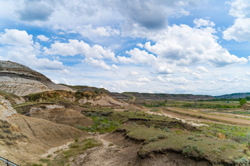 The badlands around Drumheller, Alberta in Canada