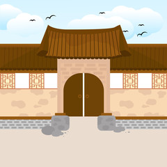 Obraz premium old traditional korean building