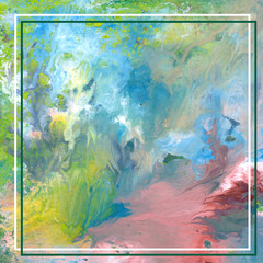 Abstract composition, monotype, painting, art.