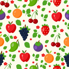 Seamless vector fruit pattern. illustration.