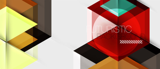 Geometric triangle and hexagon abstract background, vector illustration