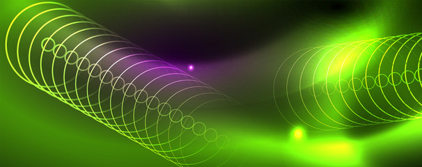 Shiny glowing design background, neon style lines, technology concept, vector