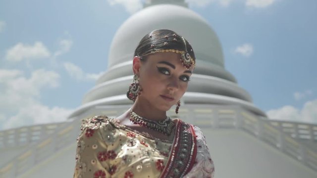 Woman wearing indian dress