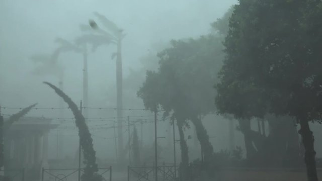 Hurricane Irma Violent Eye Wall Wind And Rain