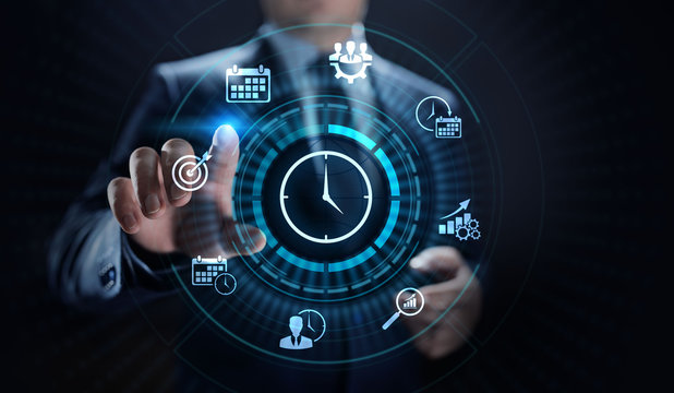 Time management project planning business internet technology concept.