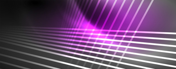 Color light with lines, outer space background, bright rays