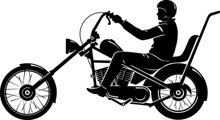Easy Rider Motorcycle Silhouette, Side View