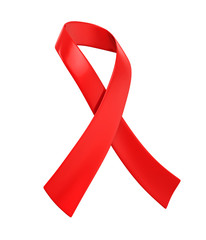 AIDS Awareness Red Ribbon Isolated