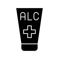 Obraz premium Hand sanitizer vector illustration, Hygiene solid style icon