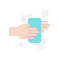 Hand washing vector illustration, Hygiene flat style icon