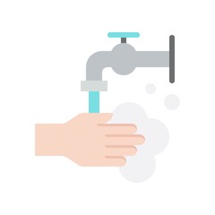 Hand washing vector illustration, Hygiene flat style icon