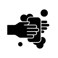 Hand washing vector illustration, Hygiene solid style icon