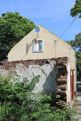 Old ruined house before demolition