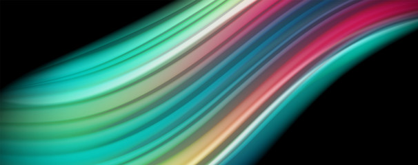 Flowing liquid colors - modern colorful flow poster. Wave liquid shapes. Art design for your design project