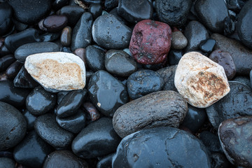 Colourful stones on the beach