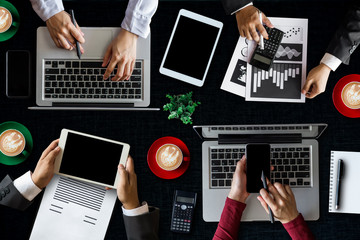 Group of Multiethnic Busy People Working in an Office. People corporate business team concept