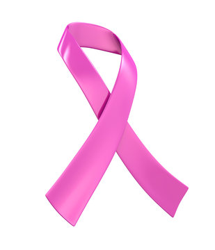 Breast Cancer Awareness Pink Ribbon Isolated