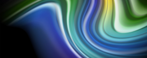 Flowing liquid colors - modern colorful flow poster. Wave liquid shapes. Art design for your design project