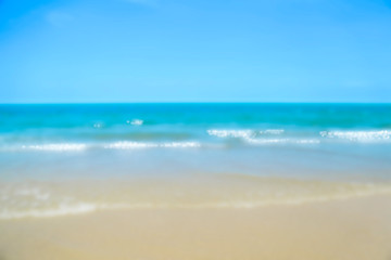 Beach blue ocean and sky background ,Summer Concept .