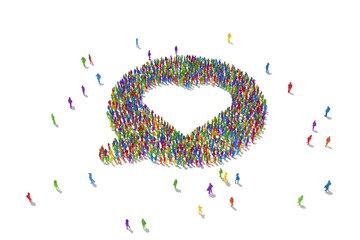 Large group of people in the shape of a heart