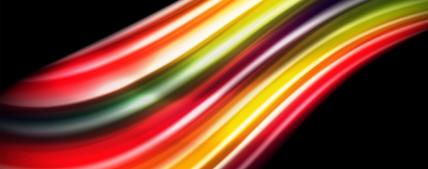 Flowing liquid colors - modern colorful flow poster. Wave liquid shapes. Art design for your design project